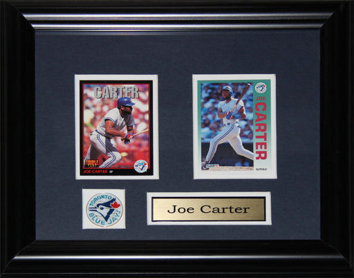 Joe Carter Toronto Blue Jays 2 Card Baseball Memorabilia Collector Frame