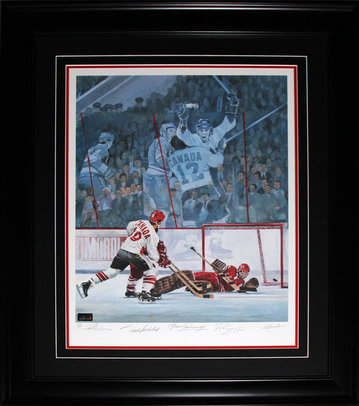 Paul Henderson Lithograph Signed by Henderson, Cournoyer, Frank Mahovlich, and Ron Ellis