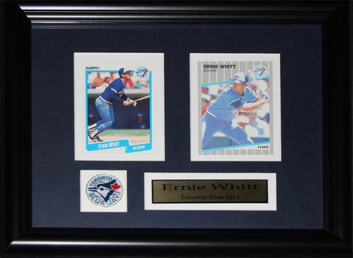 Ernie Whitt Toronto Blue Jays 2 Card Baseball Memorabilia Collector Frame