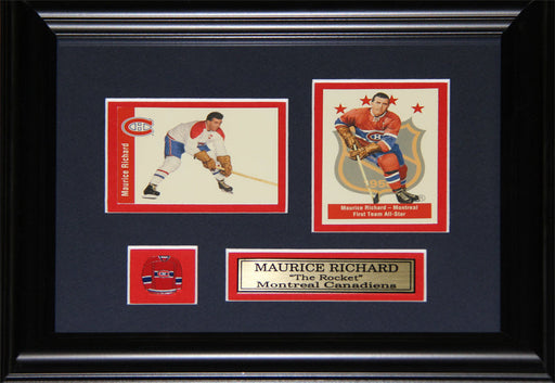 Maurice Richard Montreal Canadiens 2 Card Hockey Memorabilia Collector Frame