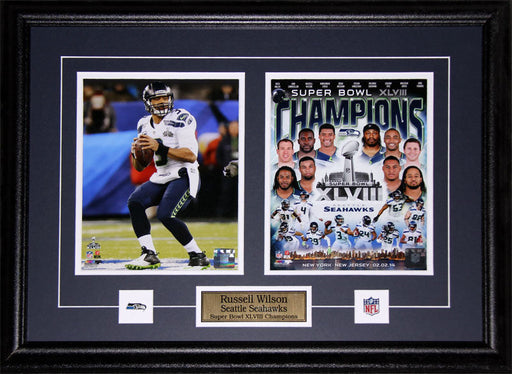 Russell Wilson Seattle Seahawks Superbowl XLVIII 2 Photo Football Frame