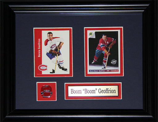 Bernie "Boom Boom" Geoffrion Montreal Canadiens 2 Card Hockey Frame