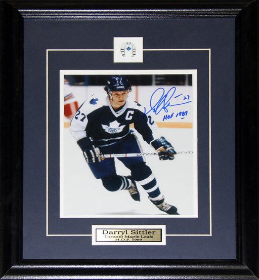 Darryl Sittler Toronto Maple Leafs Signed 8x10 Hockey Collector Frame