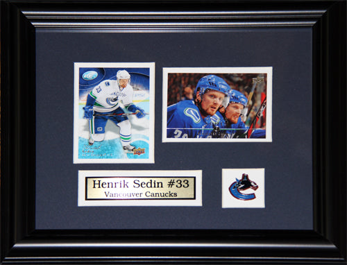 Henrik Sedin Vancouver Canucks 2 Card Hockey Memorabilia Collector Frame