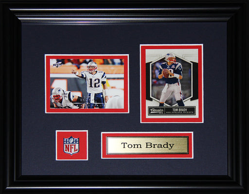 Tom Brady New England Patriots 2 Card Football Memorabilia Collector Frame