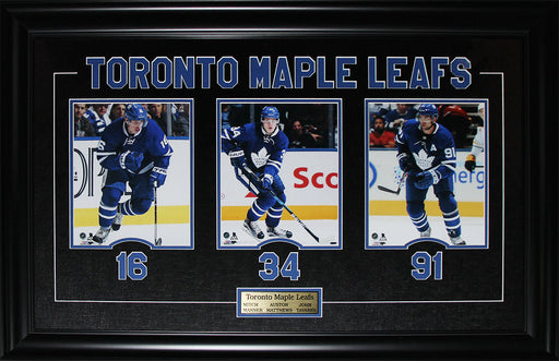 Toronto Maple Leafs Mitch Marner Auston Matthews John Tavares 3 Photograph Etched Hockey Frame