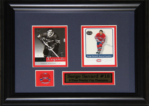 Serge Savard Montreal Canadiens 2 Card Hockey Memorabilia Collector Frame
