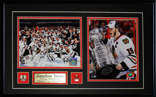 Jonathan Toews Chicago Blackhawks Stanley Cup 2 Photo Hockey Collector Frame