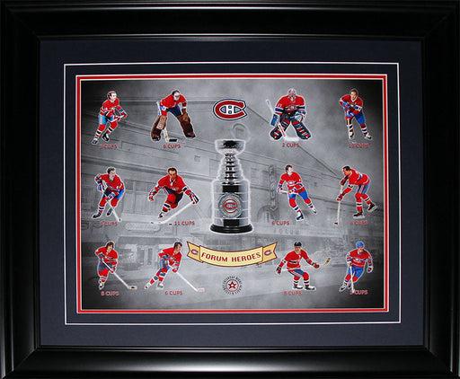 Montreal Canadiens Stanley Cup Vintage Forum Heroes 16x20 Hockey Frame