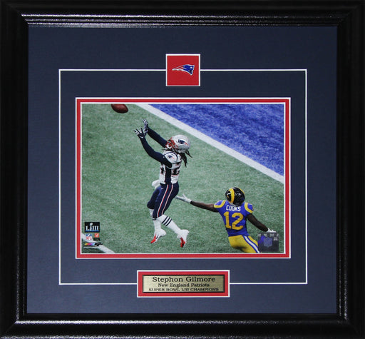 Stephon Gilmore New England Patriots Superbowl LIII 8x10 Football Memorabilia Collector Frame