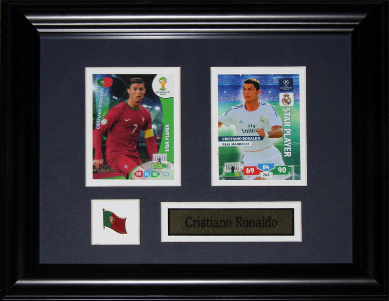 Cristiano Ronaldo Team Portugal Real Madrid Soccer Football FIFA 2 Card Frame