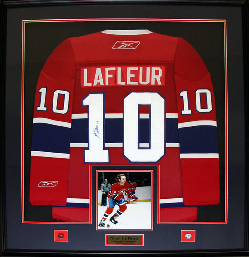 Guy Lafleur Montreal Canadiens Signed Jersey Hockey Collector Frame