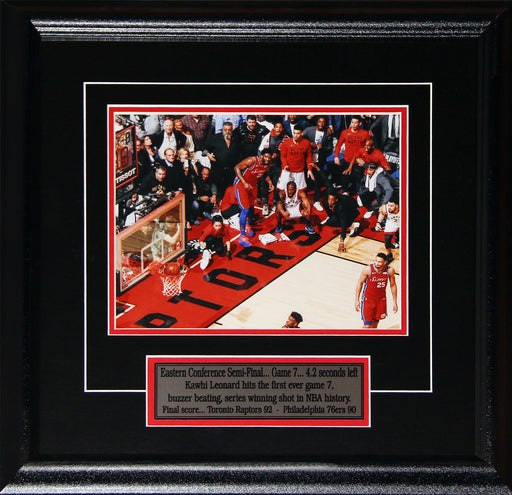 Kawhi Leonard Toronto Raptors 2019 Eastern Conference Semi Finals Game 7 Buzzer Beater 8x10 Frame (Crouch)