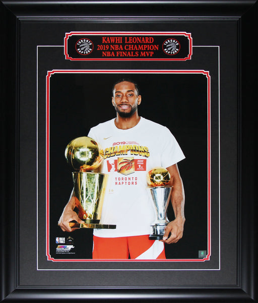 Kawhi Leonard Toronto Raptors 2019 Finals Championship & MVP 16x20 Memorabilia Collector Namebar Frame
