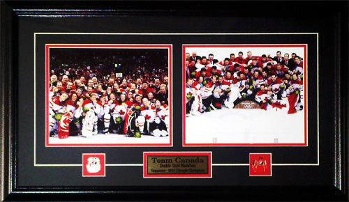 Team Canada 2010 Vancouver Winter Olympics & Women Hockey 8x10s Gold Frame