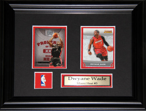 Dwyane Wade Miami Heat 2 Card Basketball Memorabilia Collector Frame