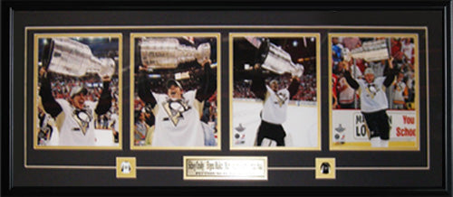 2009 Pittsburgh Penguin Stanley Cup 4 Photograph Hockey Collector Frame
