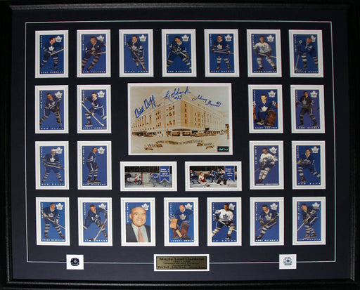 Toronto Maple Leaf Gardens with Card set Signed by Dick Duff Johnny Bower Eddie Shack