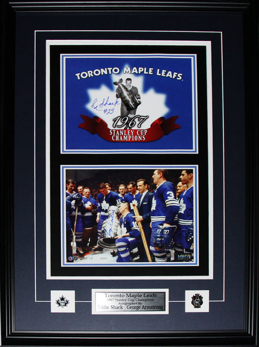 Toronto Maple Leafs 1967 Stanley Cup 2 Photo Signed by George Armstrong and Eddie Shack