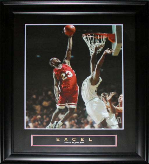 Excel Dare To Be Your Best Basketball Dunk Motivational Poster Sports Frame