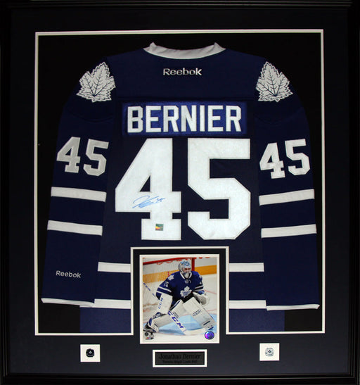 Jonathan Bernier Toronto Maple Leafs Signed Jersey Hockey Collector Frame
