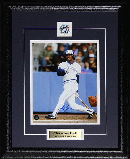 George Bell Toronto Blue Jays Signed 8x10 Baseball Collector Frame