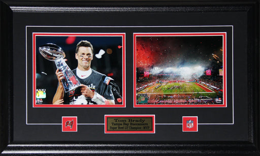 Tom Brady Tampa Bay Buccaneers Superbowl LV MVP 2 Photo Football Collector Frame