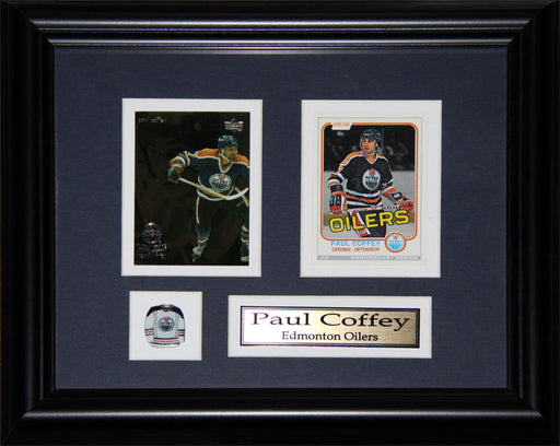 Paul Coffey Edmonton Oilers 2 Card Hockey Memorabilia Collector Frame
