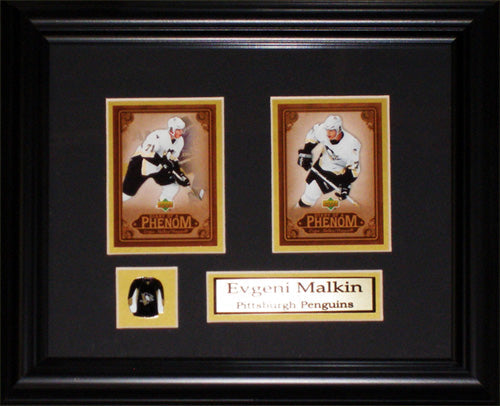 Evgeni Malkin Pittsburgh Penguins 2 Card Hockey Memorabilia Collector Frame