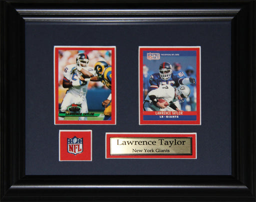 Lawrence Taylor New York Giants 2 Card Football Memorabilia Collector Frame