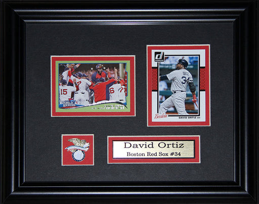 David Ortiz Boston Red Sox 2 Card Baseball Memorabilia Collector Frame