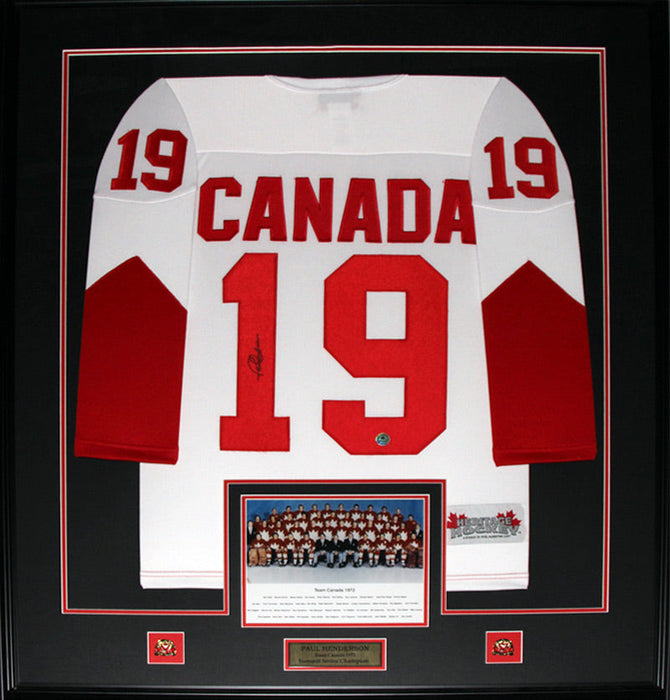 Paul Henderson 1972 Team Canada Summit Series Signed Hockey Jersey Frame