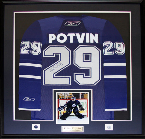 Felix Potvin Toronto Maple Leafs Signed Jersey Hockey Collector Frame
