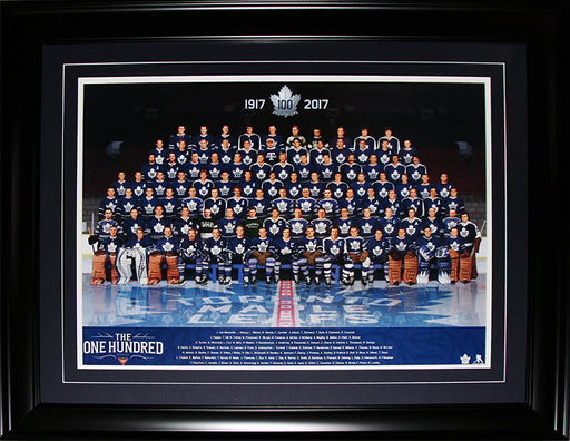 Toronto Maple Leafs Historical Players 100th Centennial Anniversary 18x24 Hockey Frame