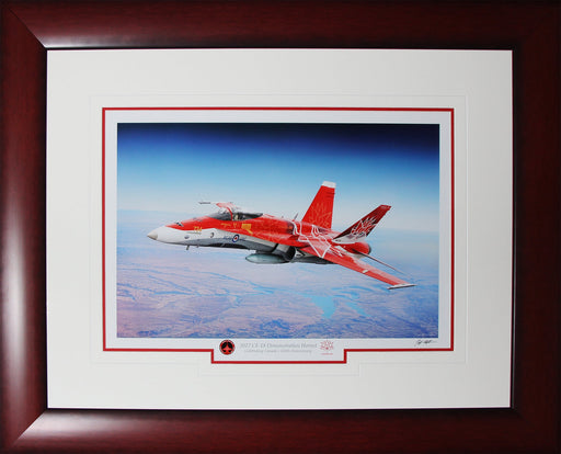 2017 CF-18 Demonstration Hornet Celebrating Canada's 150th Anniversary Fine Art Print in Deluxe Frame