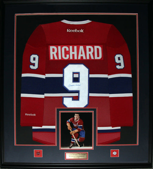 Maurice Richard Montreal Canadiens Signed Jersey Hockey Collector Frame