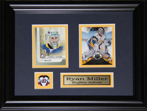 Ryan Miller Buffalo Sabres 2 Card Hockey Memorabilia Collector Frame