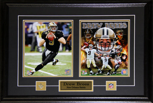 Drew Brees New Orlean Saints 2 Photo Football Memorabilia Collector Frame