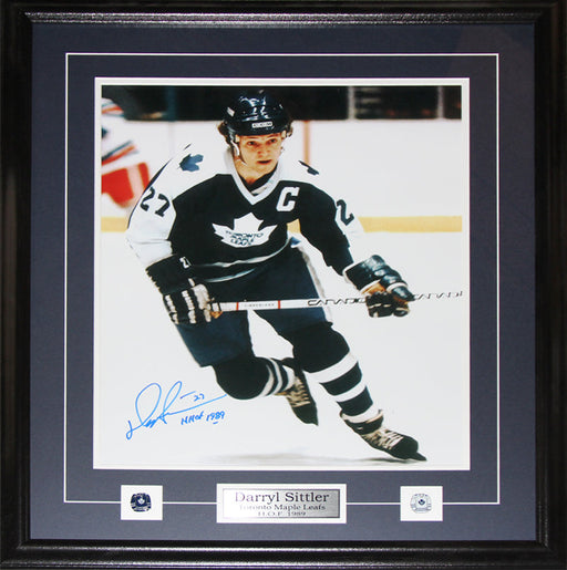 Darryl Sittler Toronto Maple Leafs Signed 16x20 Hockey Collector Frame