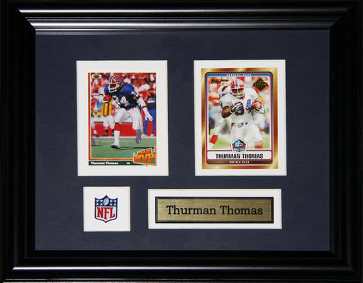 Thurman Thomas Buffalo Bills 2 Card Football Memorabilia Collector Frame