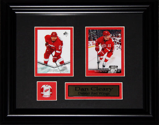 Dan Cleary Detroit Red Wings 2 Card Hockey Memorabilia Collector Frame