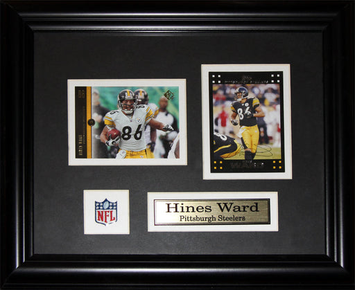 Hines Ward Pittsburgh Steelers 2 Card Football Memorabilia Collector Frame