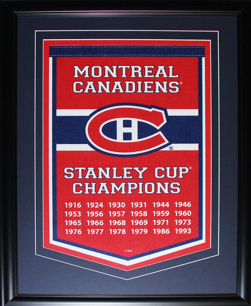 Montreal Canadiens Stanley Cup Champions Felt Banner Hockey Sports Memorabilia Collector Frame