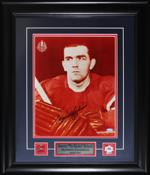 Maurice Richard The Rocket Montreal Canadiens Signed 11x14 Hockey Collector Frame