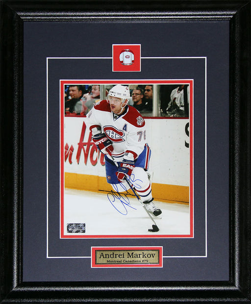 Andrei Markov Montreal Canadiens Signed 8x10 Hockey Collector Frame
