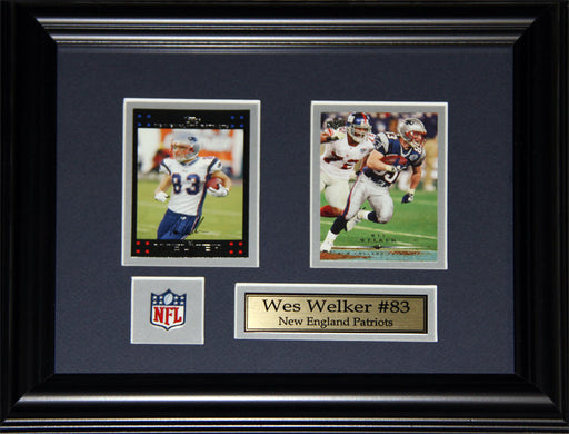 Wes Welker New England Patriots 2 Card Football Memorabilia Collector Frame